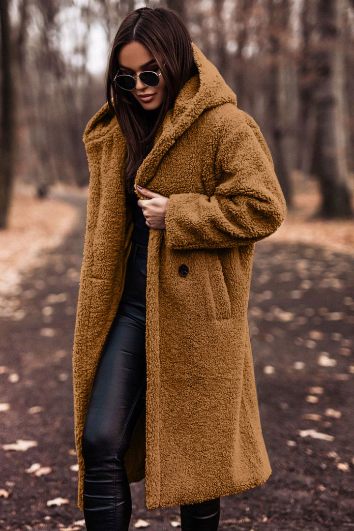 Freylin | Damen Teddymantel Oversize Wintermantel - Beige - Image 5