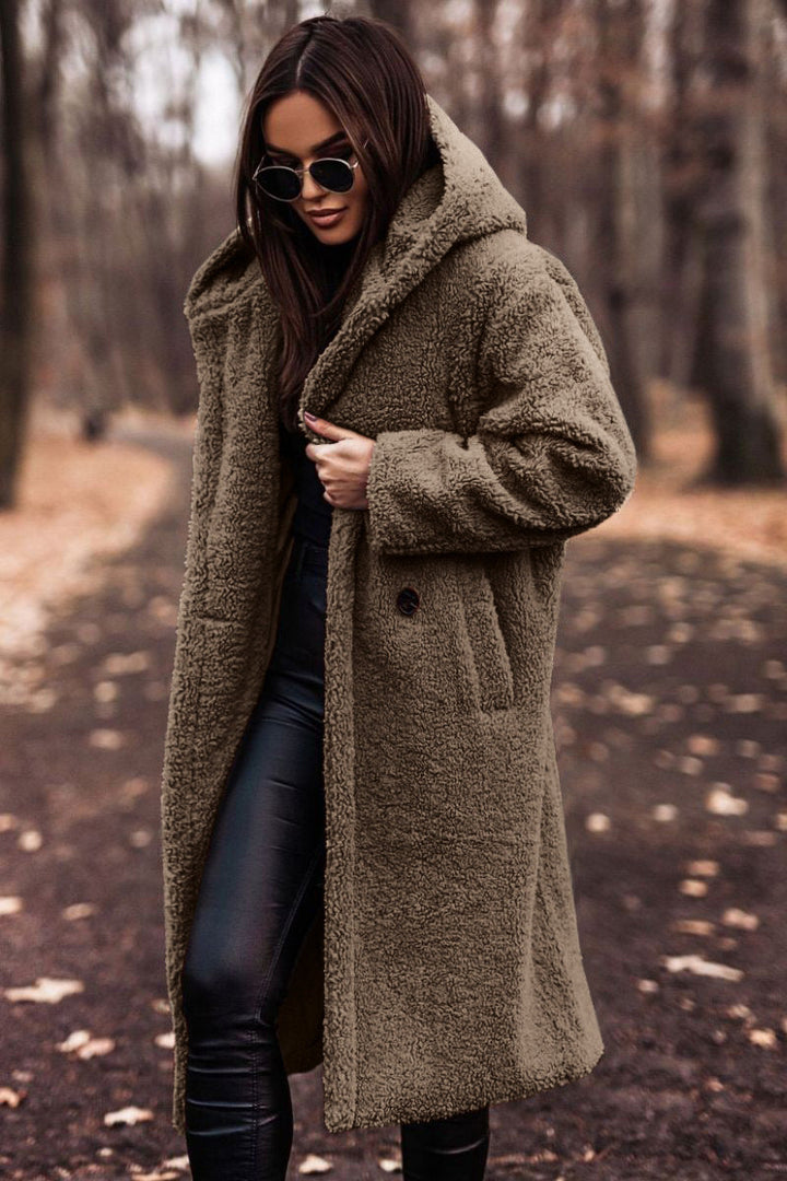 Freylin | Damen Teddymantel Oversize Wintermantel - Beige - Image 6