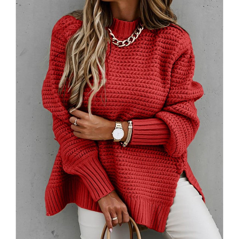 Freywald | Damen Oversize Strickpullover Herbst Winter - Red - Image 1