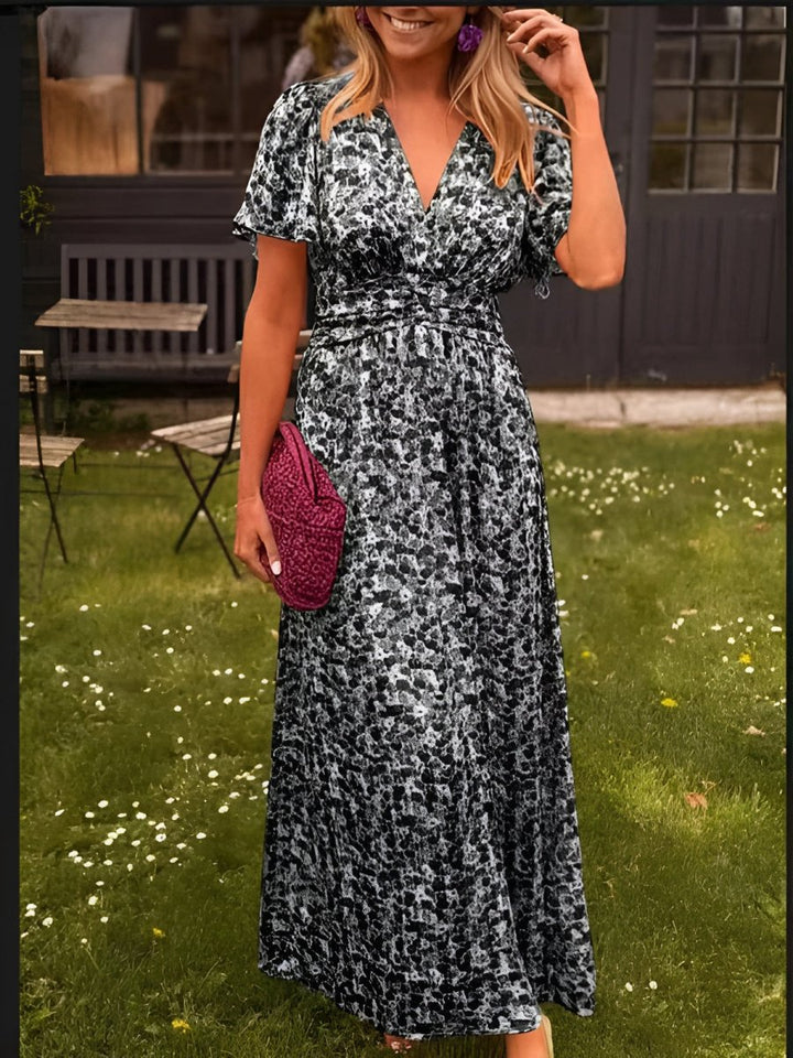 Frieda | Damen Blumenprint Maxikleid V-Ausschnitt - Floral - Image 10