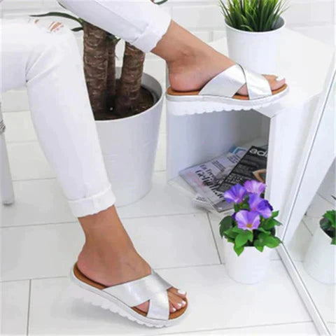 Frieda | Damen Flache Riemchensandalen Weiß - White - Image 2