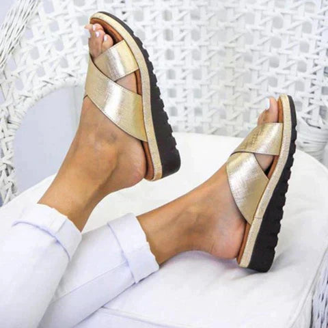 Frieda | Damen Flache Riemchensandalen Weiß - White - Image 4