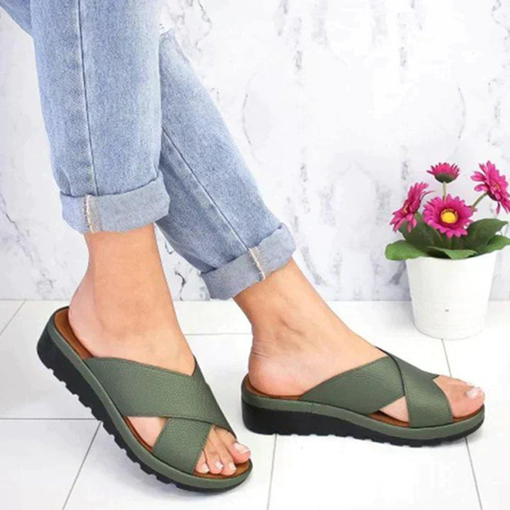 Frieda | Damen Flache Riemchensandalen Weiß - White - Image 6