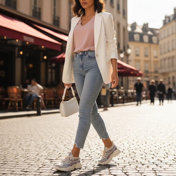 Friederike | Damen Atmungsaktive Mesh Sneaker - Beige - Image 14