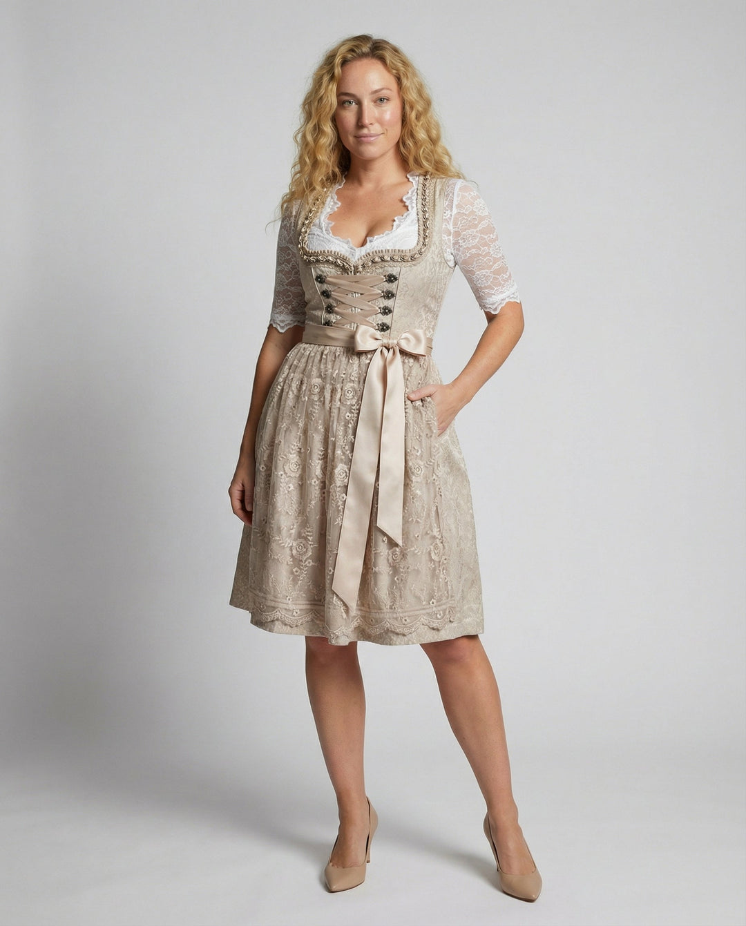 Sophie | Damen Dirndl mit Spitzenbluse Schnürmieder Oktoberfest