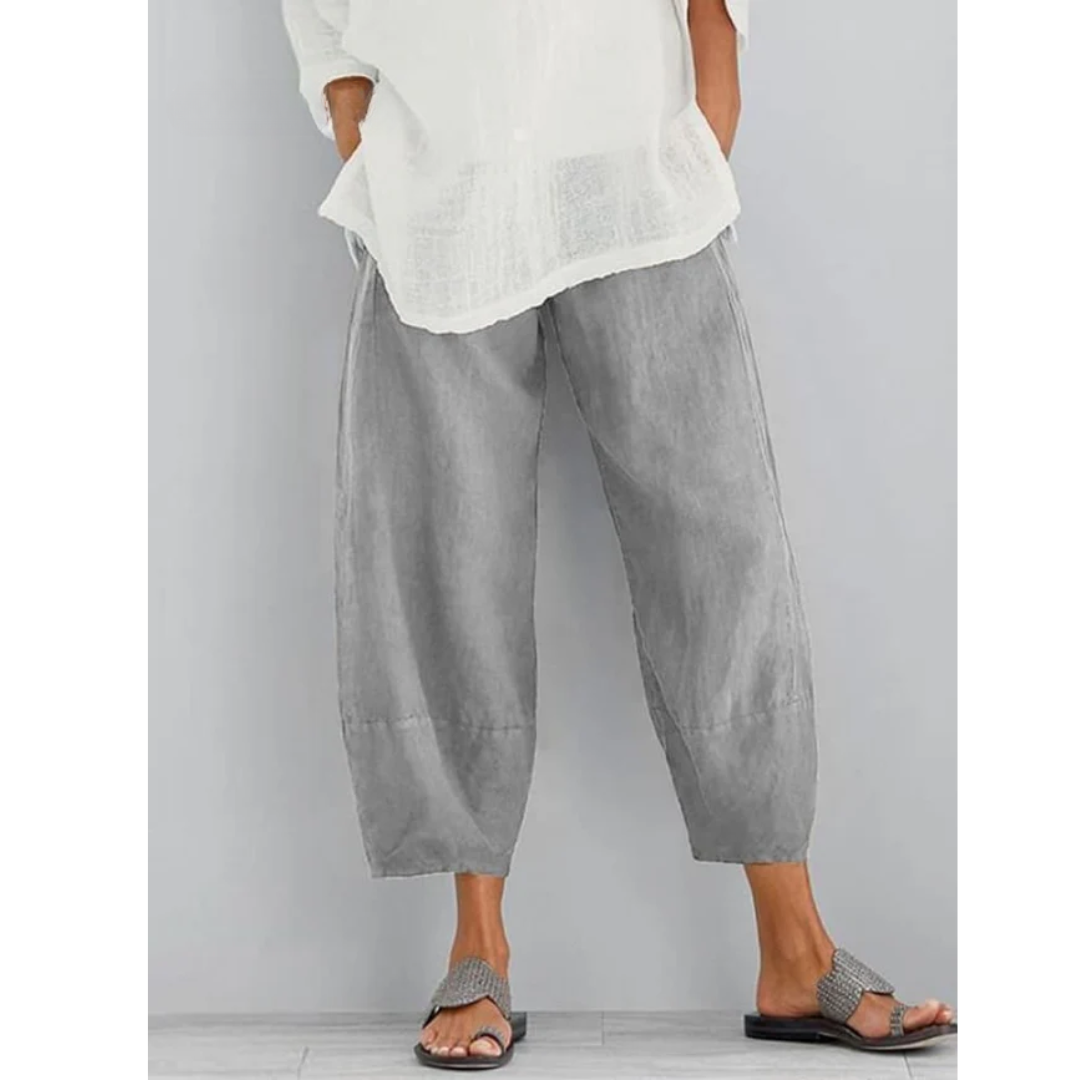 Galina | Damen Haremshose Weite Pumphose Elastischer Bund - Taupe - Image 2
