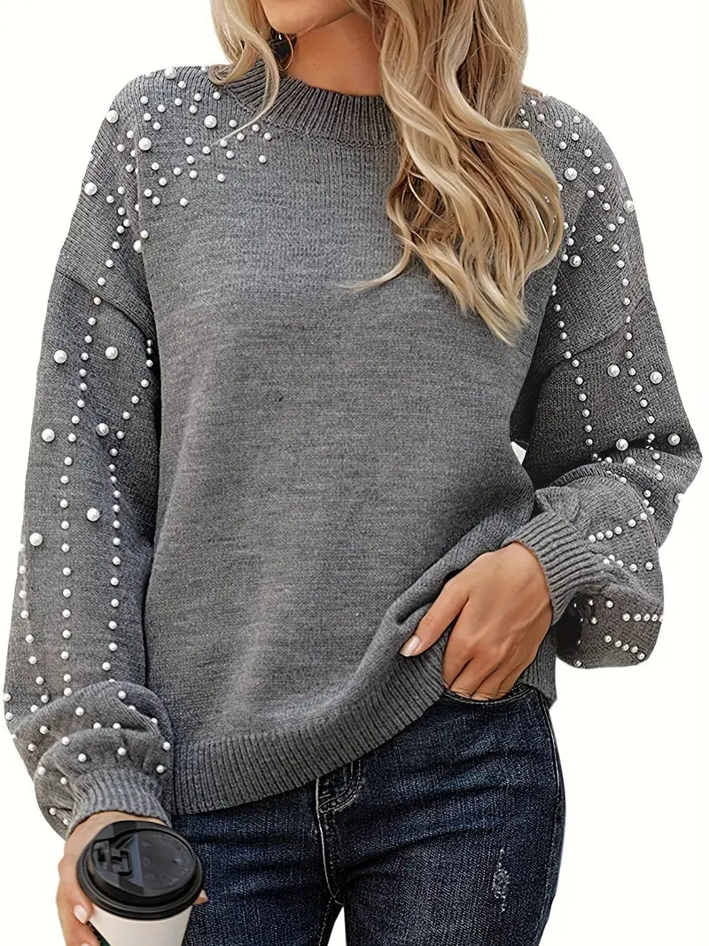 Gerdborg | Damen Strickpullover mit Perlenbesatz - Red - Image 3