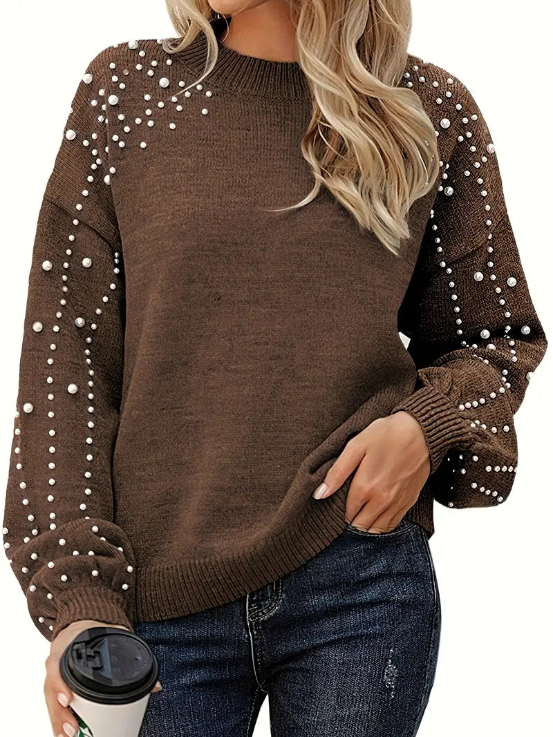 Gerdborg | Damen Strickpullover mit Perlenbesatz - Red - Image 4