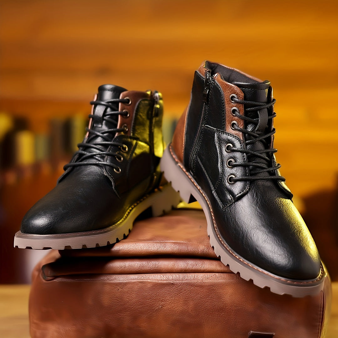 Gereon | Herren Stiefelette Schnürstiefel Schwarz - Black - Image 1