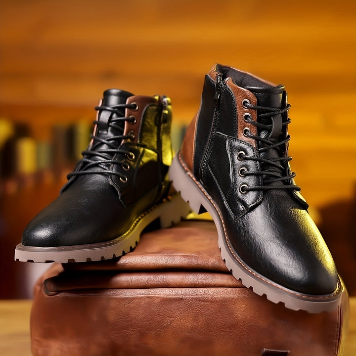 Gereon | Herren Stiefelette Schnürstiefel Schwarz - Black - Image 1