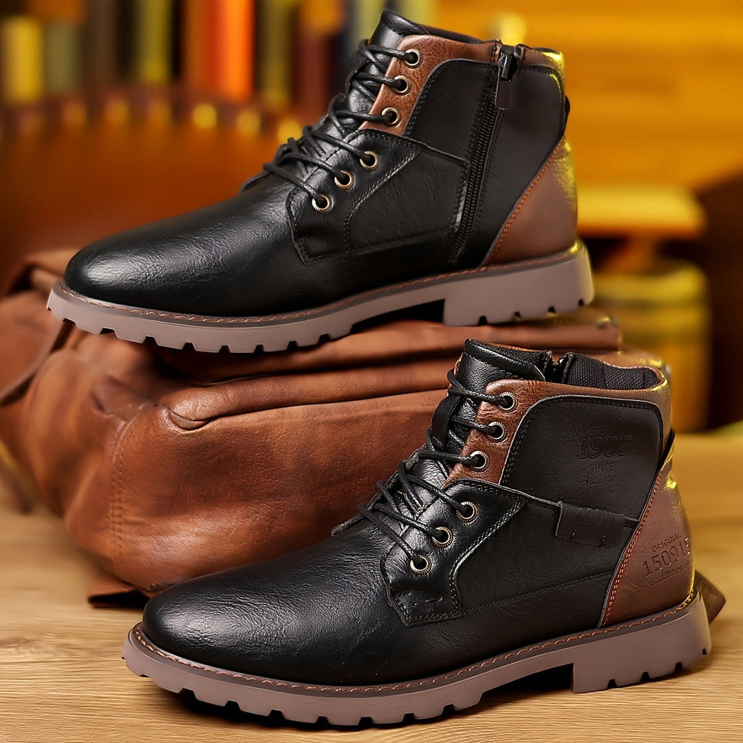 Gereon | Herren Stiefelette Schnürstiefel Schwarz - Black - Image 4
