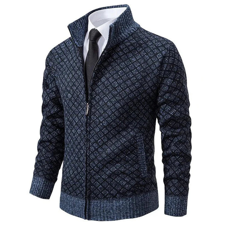 Gerhard | Herren Strickjacke mit Reißverschluss - Navy - Image 2