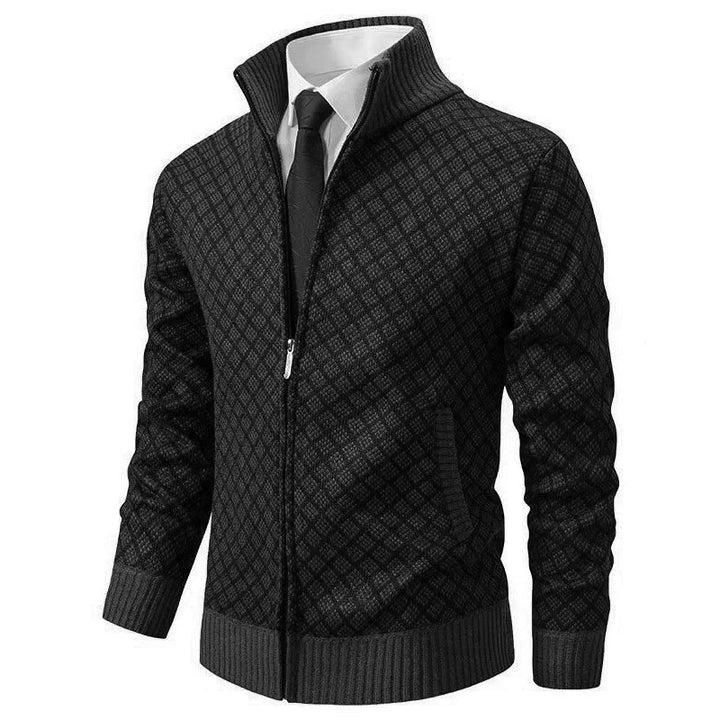 Gerhard | Herren Strickjacke mit Reißverschluss - Navy - Image 3