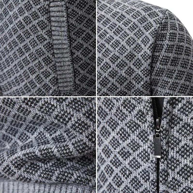 Gerhard | Herren Strickjacke mit Reißverschluss - Navy - Image 6
