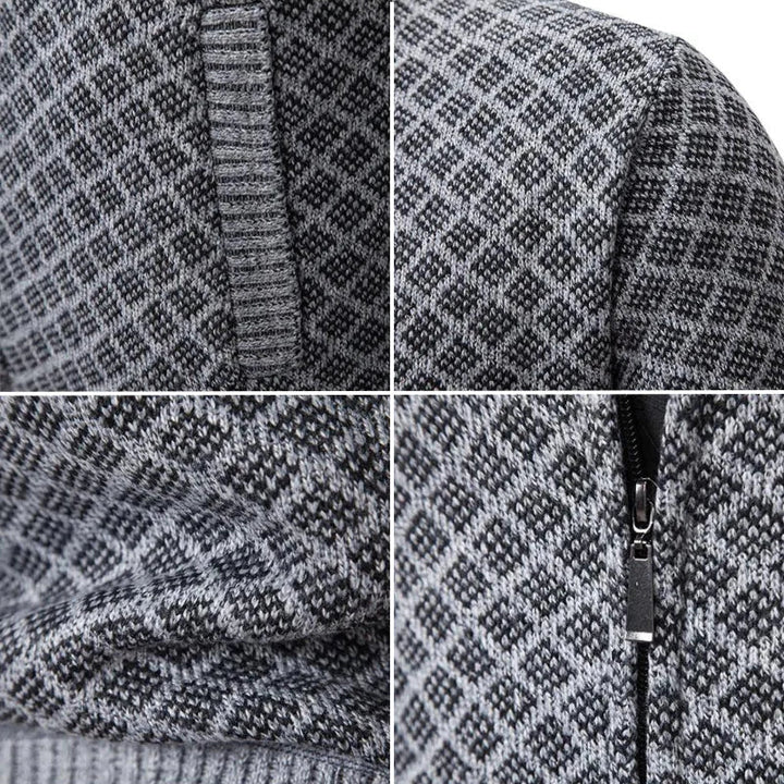 Gerhard | Herren Strickjacke mit Reißverschluss - Navy - Image 6