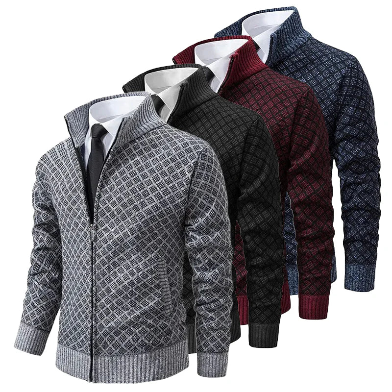 Gerhard | Herren Strickjacke mit Reißverschluss - Navy - Image 7