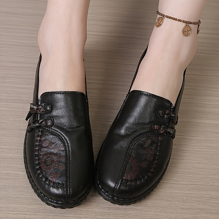Gerlana | Damen Loafer Slipper Flacher Schuh - Burgundy - Image 10