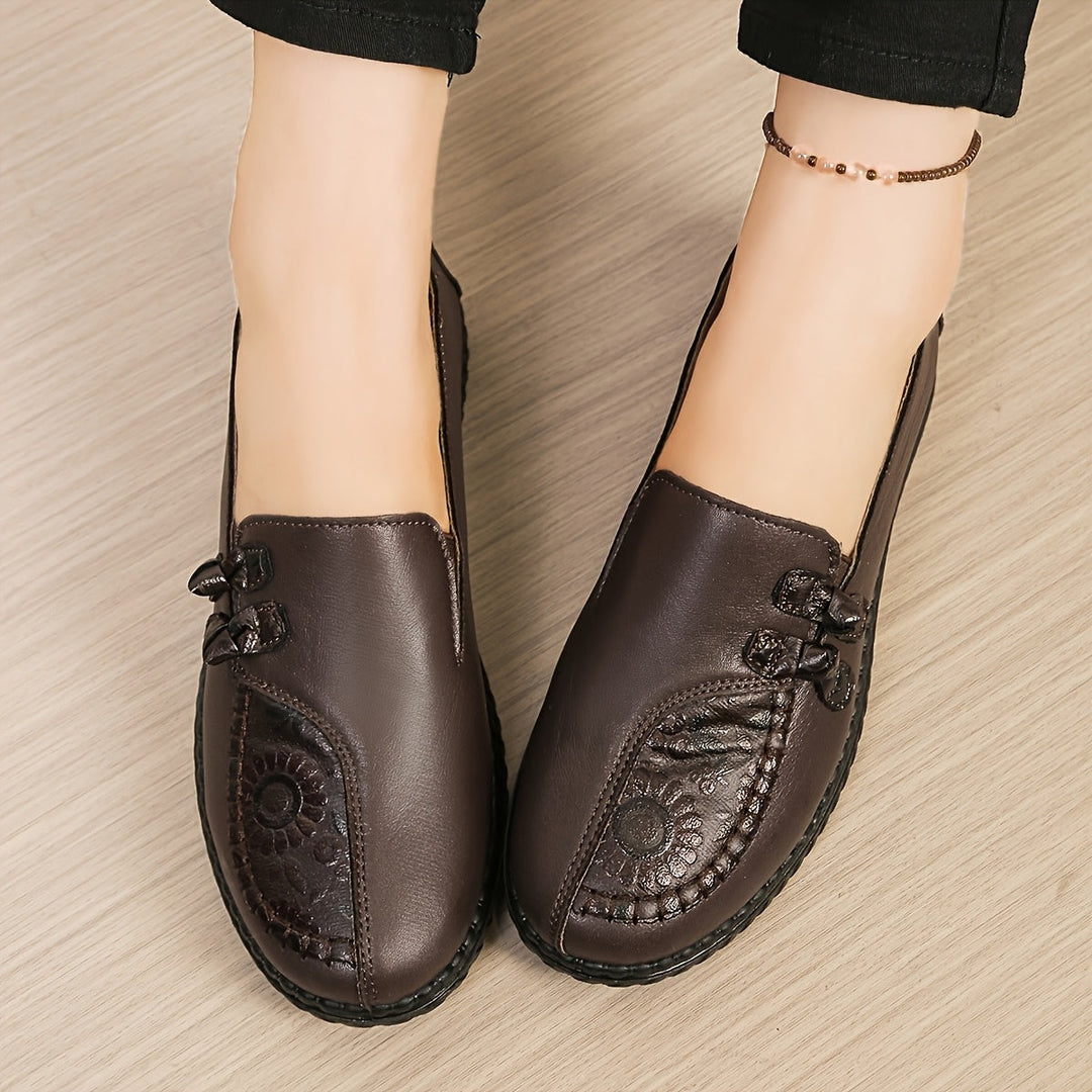 Gerlana | Damen Loafer Slipper Flacher Schuh - Burgundy - Image 11