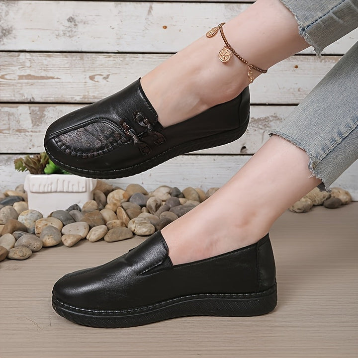 Gerlana | Damen Loafer Slipper Flacher Schuh - Burgundy - Image 3