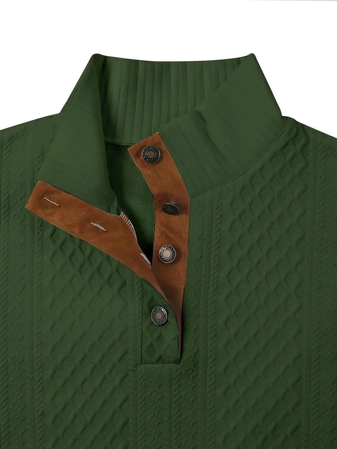 Gerlof | Herren Stehkragen Pullover Strukturstrick - Beige - Image 11