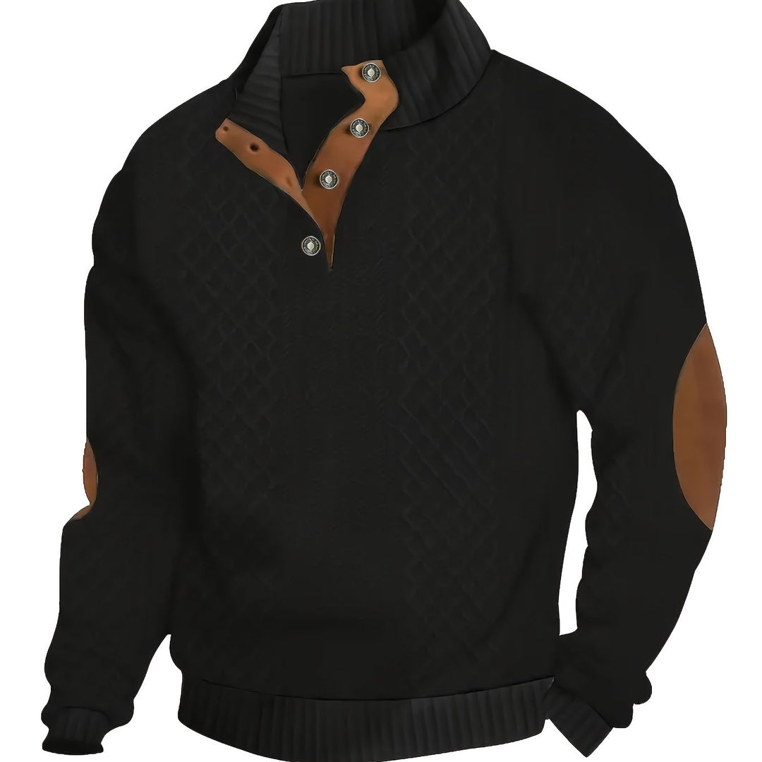 Gerlof | Herren Stehkragen Pullover Strukturstrick - Beige - Image 16