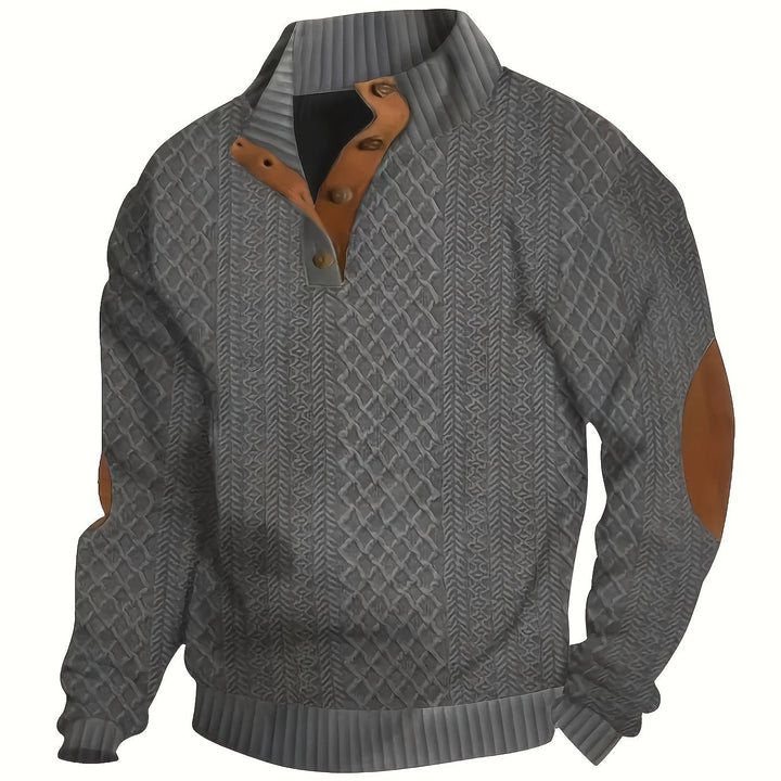 Gerlof | Herren Stehkragen Pullover Strukturstrick - Beige - Image 24