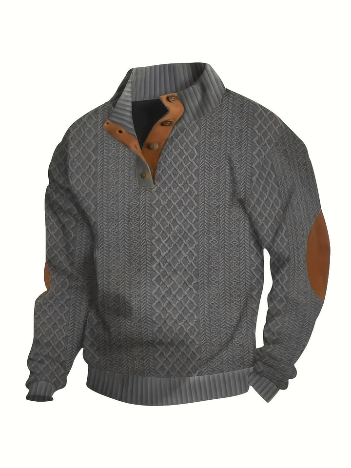 Gerlof | Herren Stehkragen Pullover Strukturstrick - Beige - Image 25