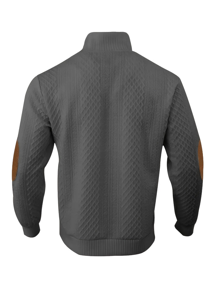 Gerlof | Herren Stehkragen Pullover Strukturstrick - Beige - Image 28