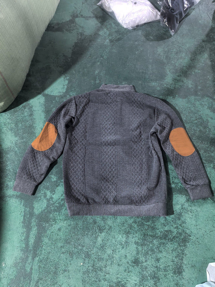 Gerlof | Herren Stehkragen Pullover Strukturstrick - Beige - Image 31