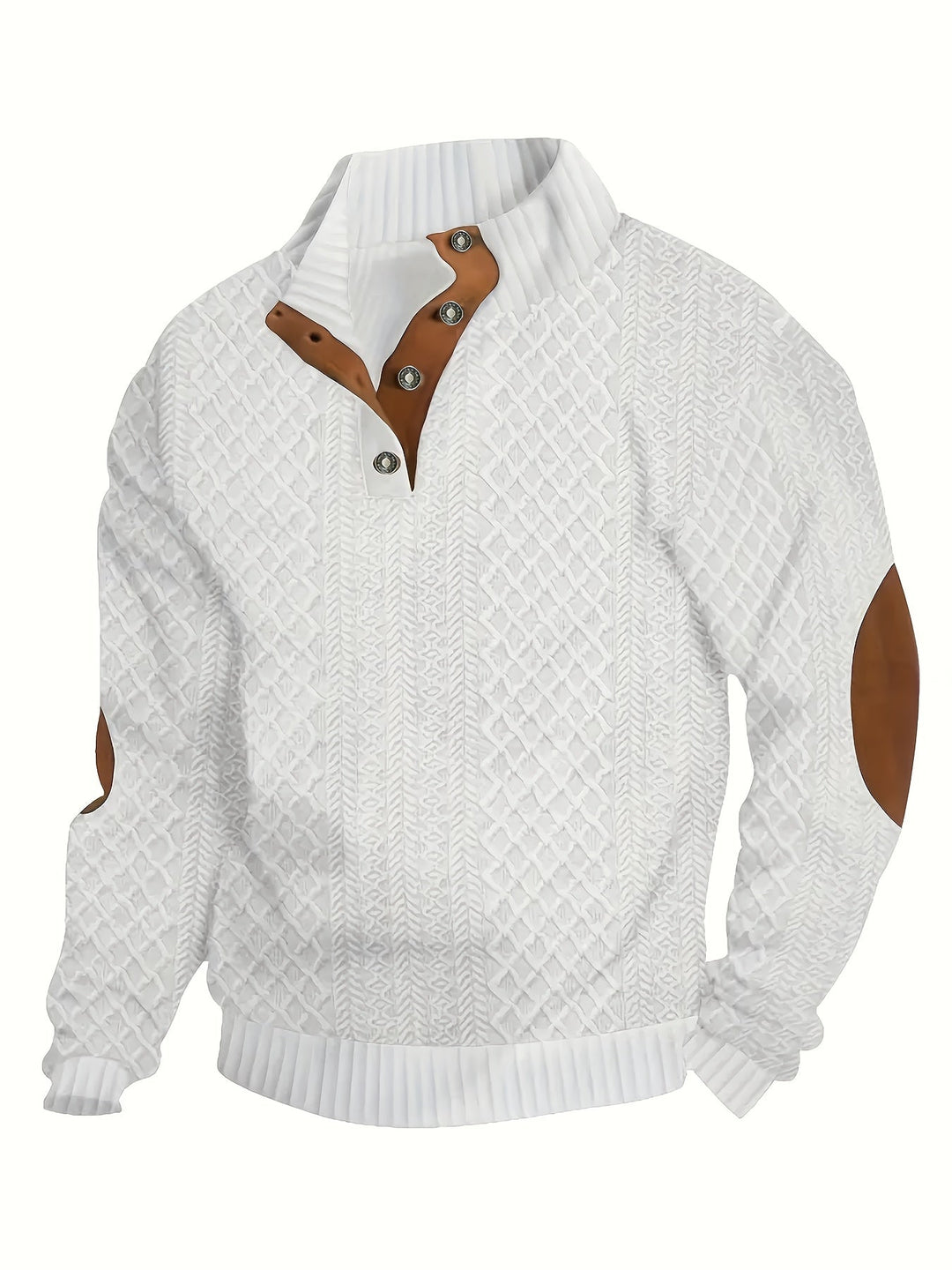 Gerlof | Herren Stehkragen Pullover Strukturstrick - Beige - Image 33