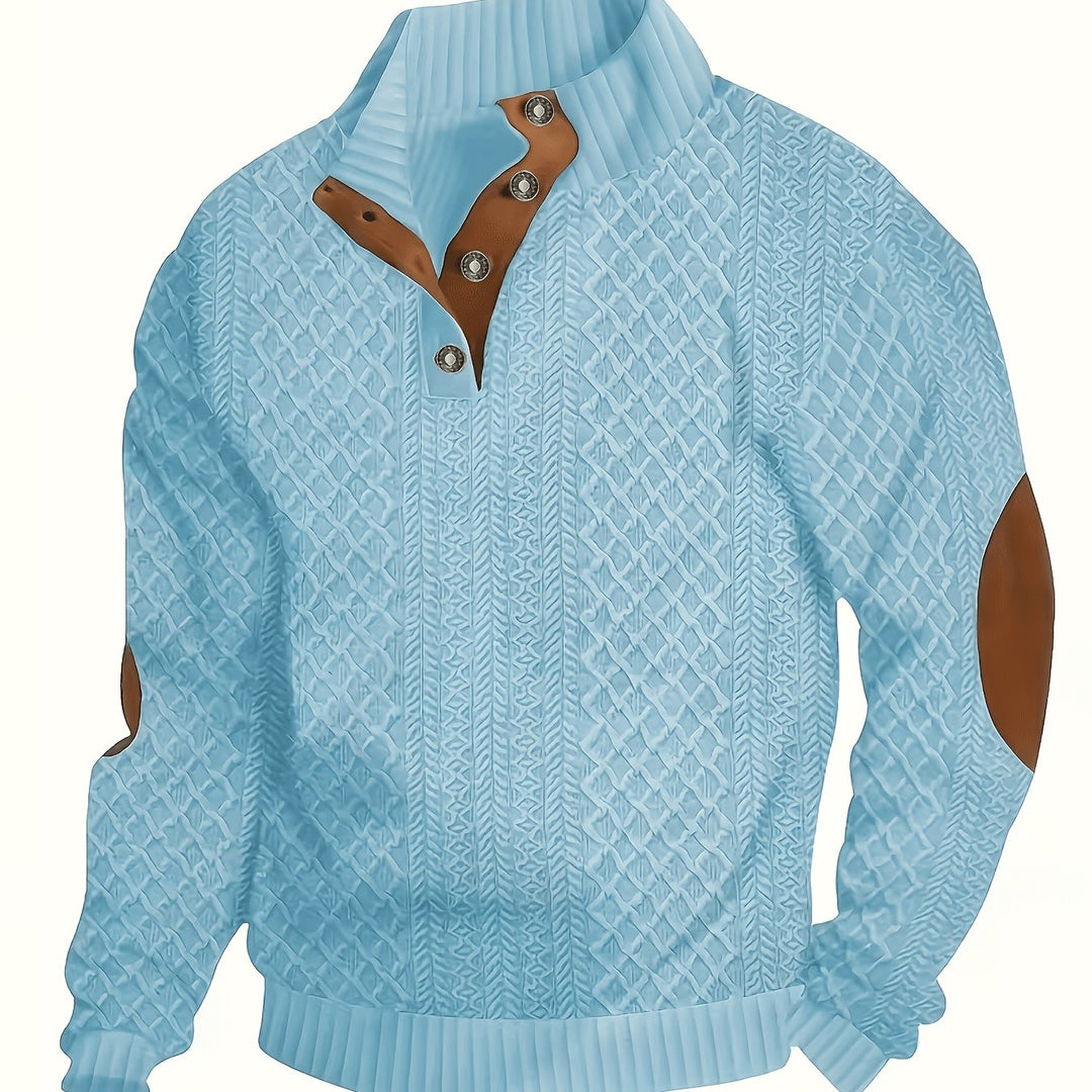 Gerlof | Herren Stehkragen Pullover Strukturstrick - Beige - Image 40