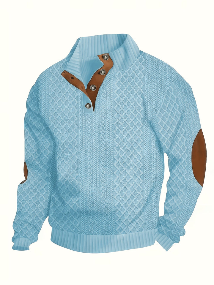 Gerlof | Herren Stehkragen Pullover Strukturstrick - Beige - Image 41