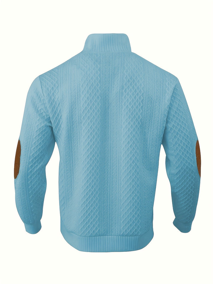 Gerlof | Herren Stehkragen Pullover Strukturstrick - Beige - Image 42