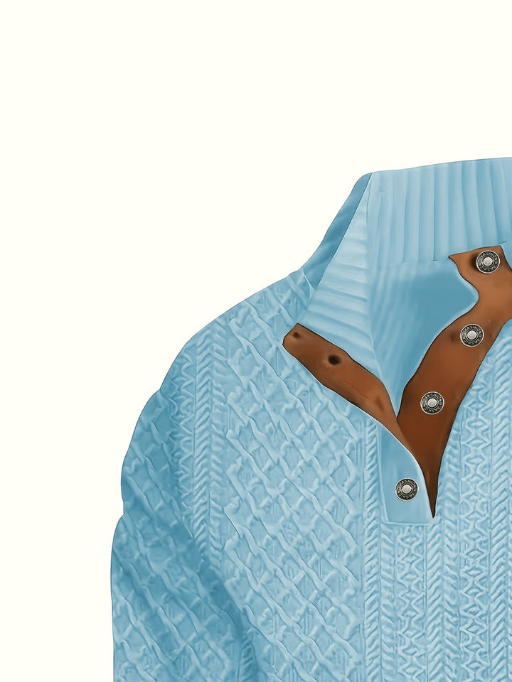 Gerlof | Herren Stehkragen Pullover Strukturstrick - Beige - Image 45