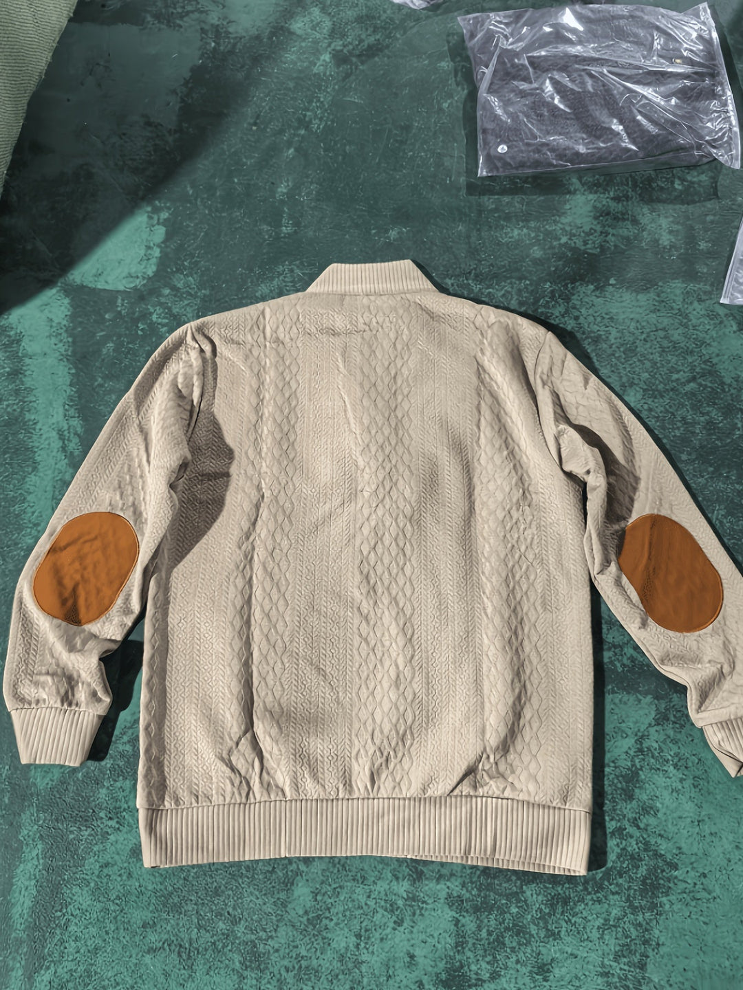 Gerlof | Herren Stehkragen Pullover Strukturstrick - Beige - Image 7