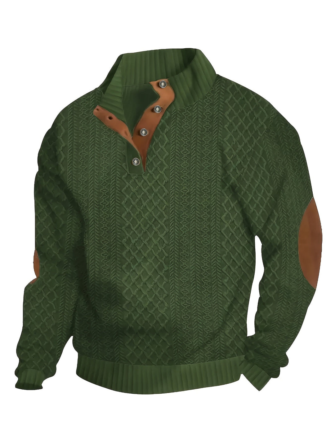 Gerlof | Herren Stehkragen Pullover Strukturstrick - Beige - Image 9