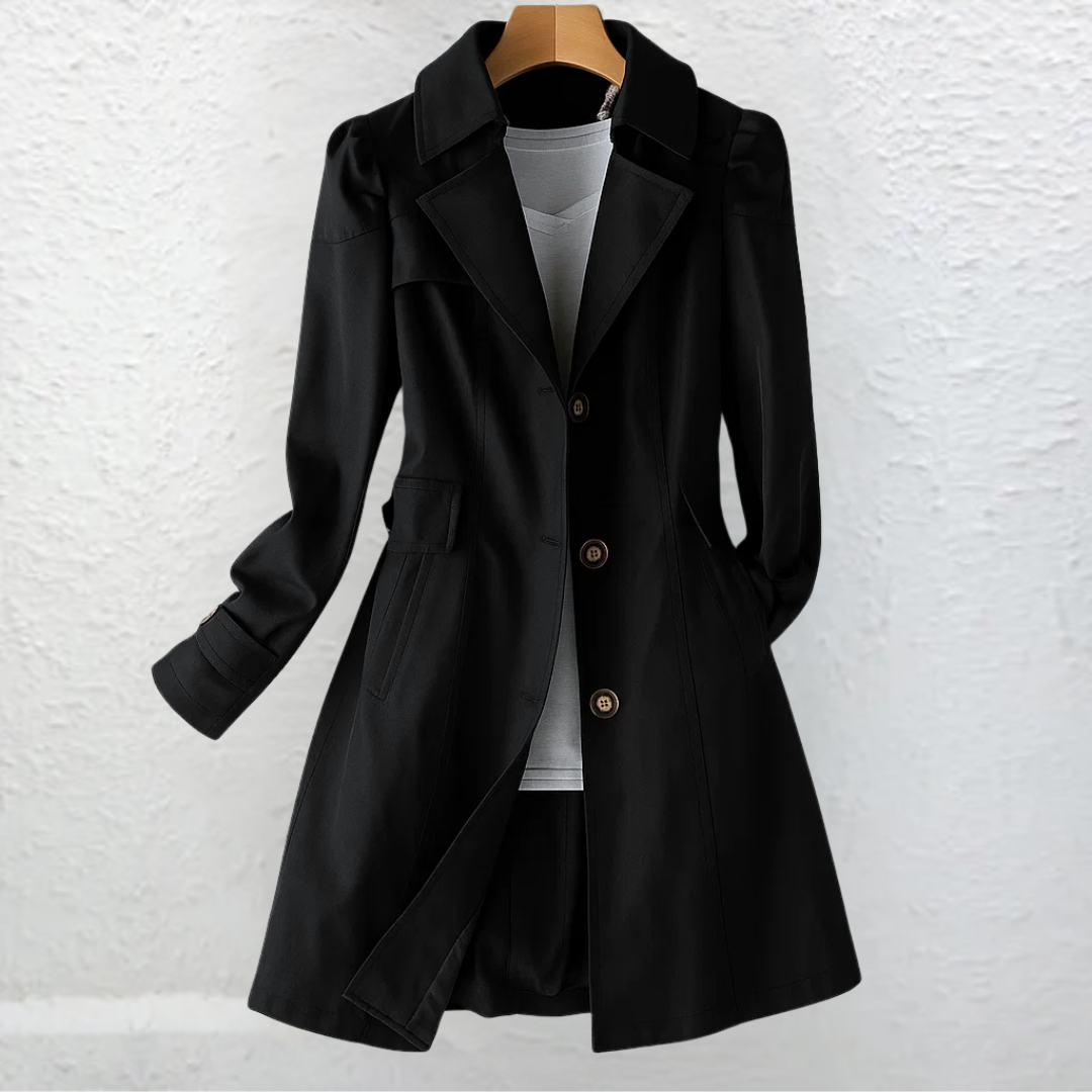 Gerlotte | Damen Trenchcoat Figurbetont Mantel - Beige - Image 2