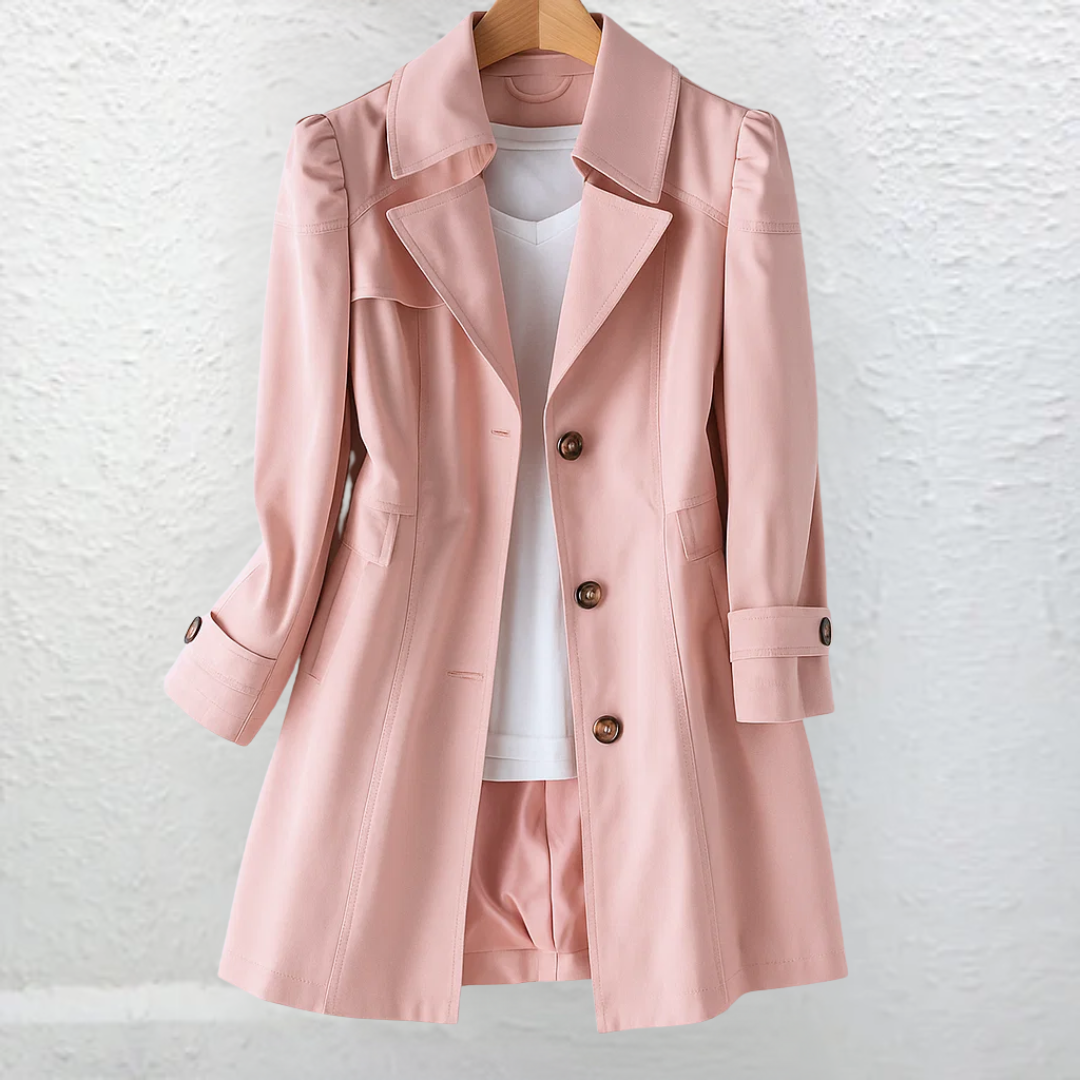 Gerlotte | Damen Trenchcoat Figurbetont Mantel - Beige - Image 3