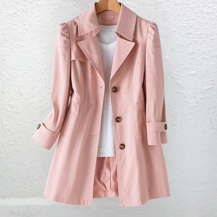 Gerlotte | Damen Trenchcoat Figurbetont Mantel - Beige - Image 3