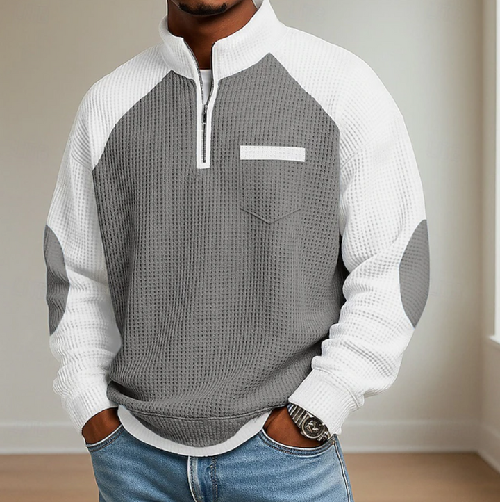 Gerlund | Herren Strickpullover mit Halbreißverschluss - Blue - Image 2