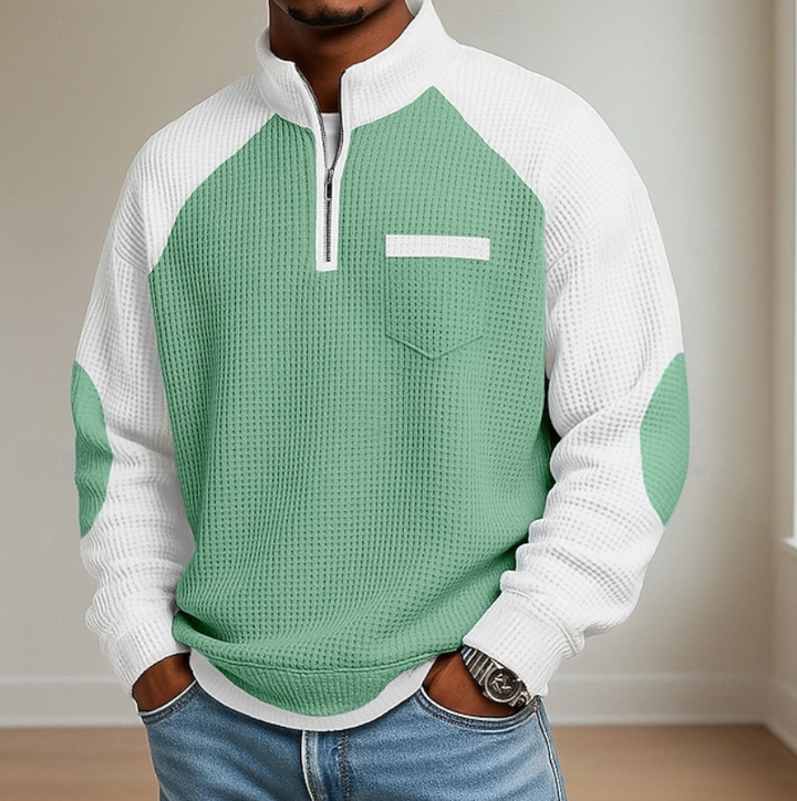 Gerlund | Herren Strickpullover mit Halbreißverschluss - Blue - Image 3