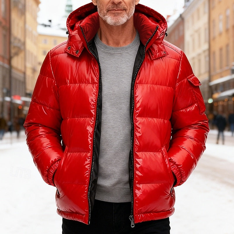 Germund | Herren Steppjacke mit Kapuze Winterjacke - Red - Image 1