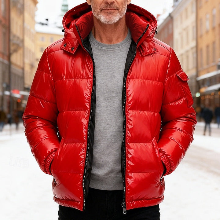 Germund | Herren Steppjacke mit Kapuze Winterjacke - Red - Image 1