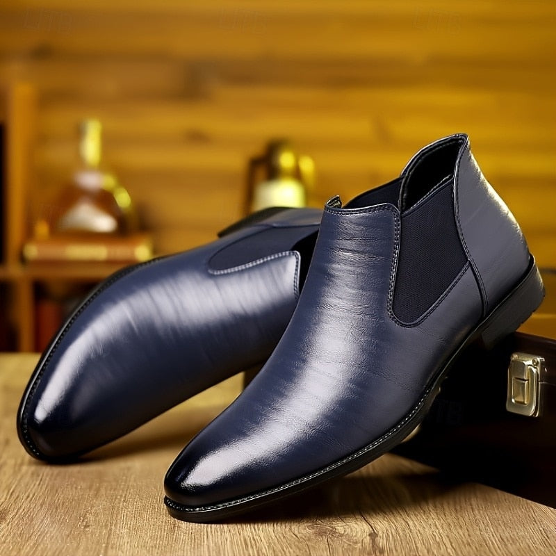 Germund | Herren Stiefelette Chelsea Boot Lederoptik - Dark Blue - Image 4
