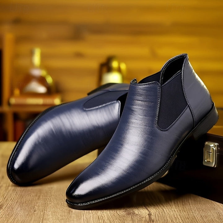 Germund | Herren Stiefelette Chelsea Boot Lederoptik - Dark Blue - Image 4