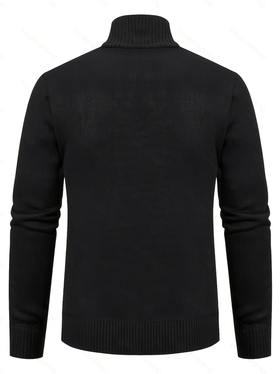 Gerold | Herren Strickjacke Reißverschluss Zopfmuster - Black - Image 2