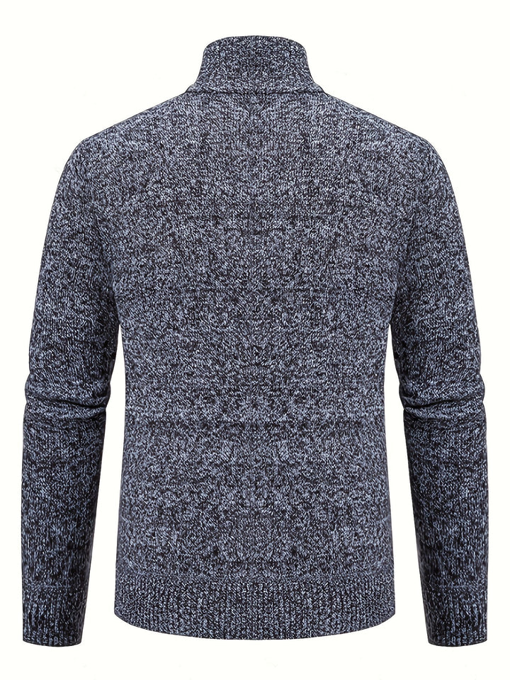 Gerold | Herren Strickjacke Reißverschluss Zopfmuster - Black - Image 27