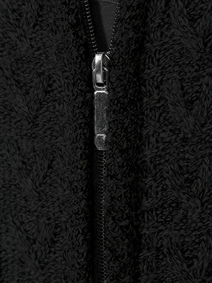 Gerold | Herren Strickjacke Reißverschluss Zopfmuster - Black - Image 3