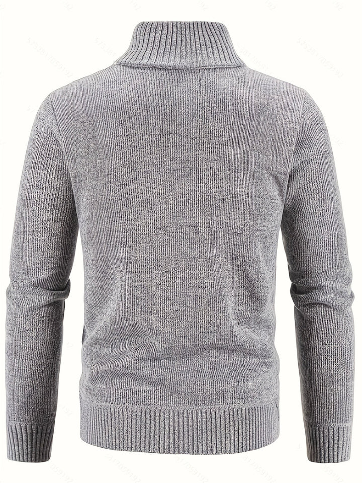 Gerold | Herren Strickjacke Reißverschluss Zopfmuster - Black - Image 9