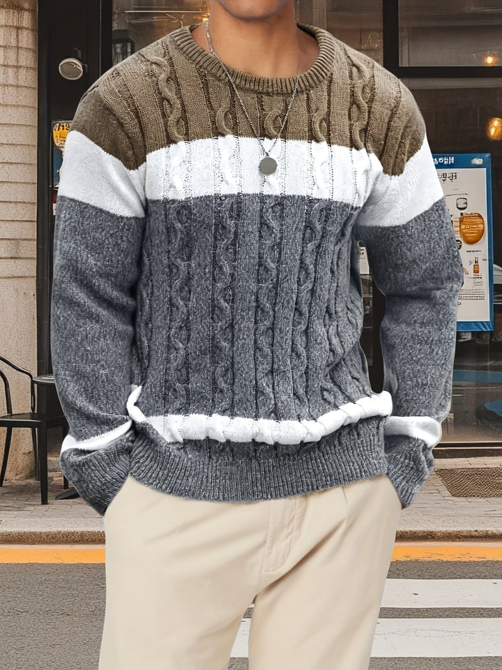 Gerwin | Herren Colorblock Strickpullover Rundhals - Image 11